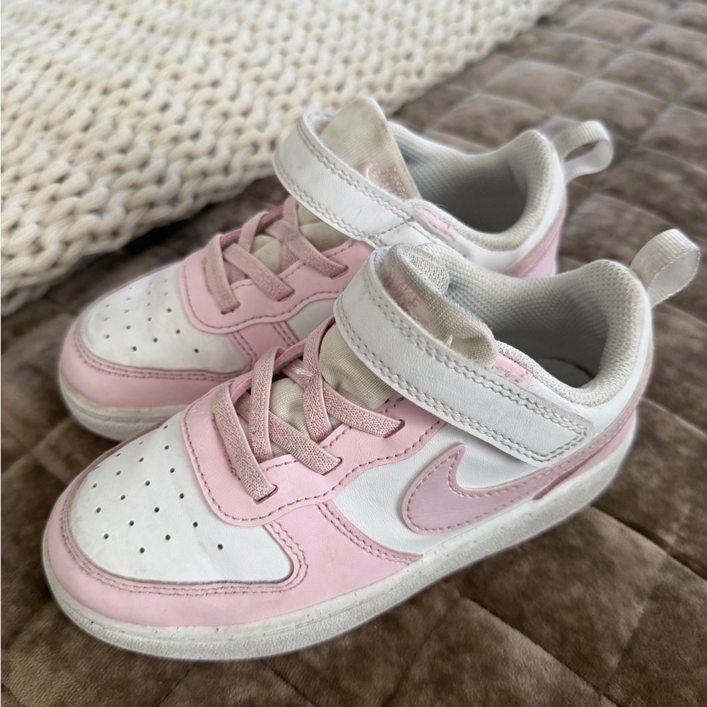 Nike Kids Pink and White Sneakers